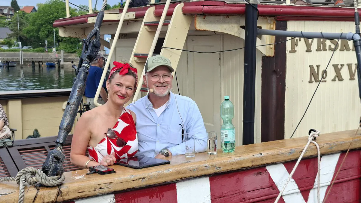 Dana und Stefan an Bord des Feuerschiffs
